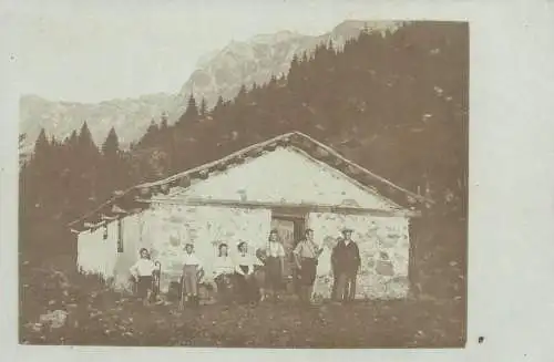 peasant mountain types and scenes family group picture real photo post card