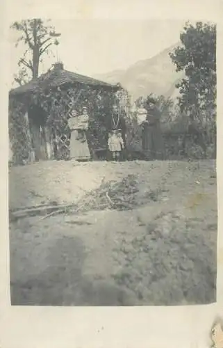 parents couple and their children social history real photo postcard