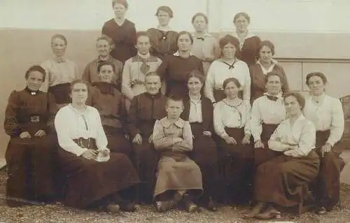 women group social history real photo postcard