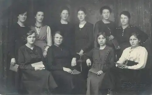 elegant women group photo history real photo memory postcard