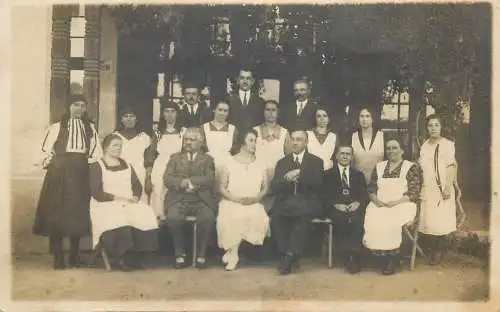 group photo men and woman social history real photo postcard