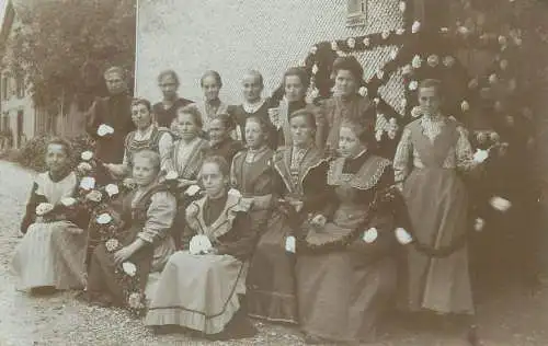 typical costumes women group photo history real photo memory postcard
