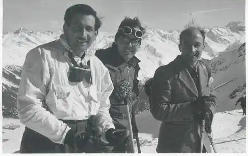 Social history real photo postcard Max Wagner photo ski tourist types Davo Switzerland