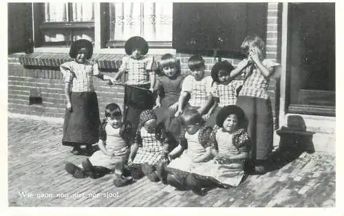school children Dutch types group photo Social history real photo postcard