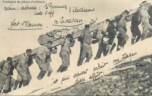 Swiss army ww1 1914/18  transport de pieces d`artillerie