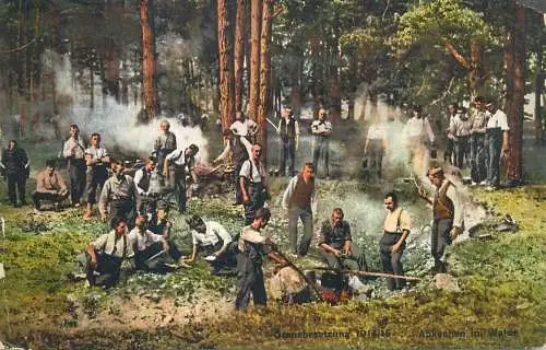 Occupation des frontieres 1914/15 la soupe dans la foret armee suisse border guards military life