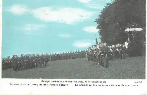 Service divin au camp de nos troupes suisses 1916