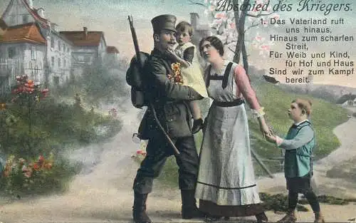 World War 1914/18 military family greetings postcard Germany