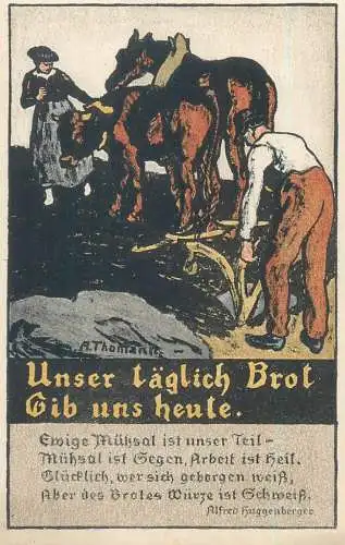 Kriegsnotunterflutzung der Stadt Zurich Unser taglich brot gib uns heute Alfred Huggenberger horses ploughing patriotic