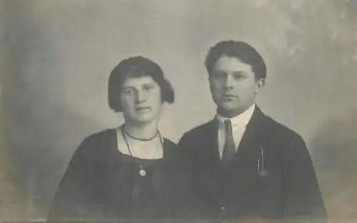 elegant couple detail view Postcard