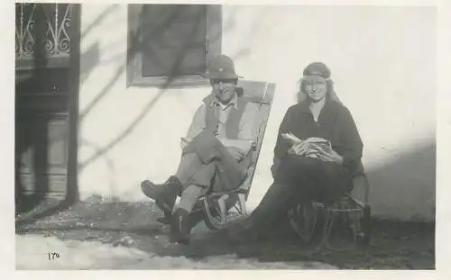Postcard smiling boy and girl taking a break