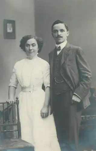 Postcard charming, elegant lovers couple