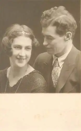 Post card charming lovers couple beautiful lady smile