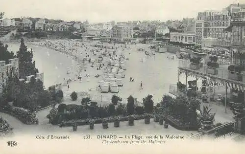 Dinard la plage vue de la Malouine