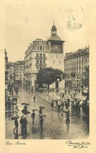 cpa Suisse Geneve une averse 1912