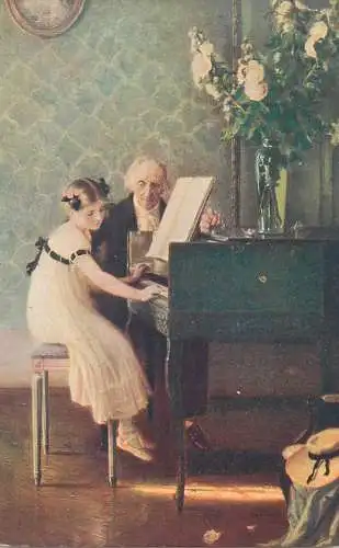 J. A. Muenier - la lecon de clavecin 1910