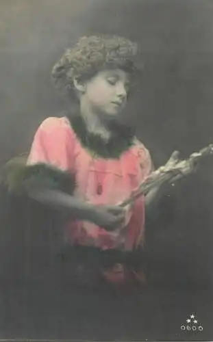 Postcard theatre children types play scene photo