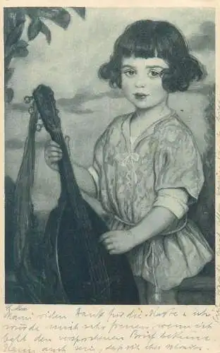 E. Max lovely girl portrait with mandolin