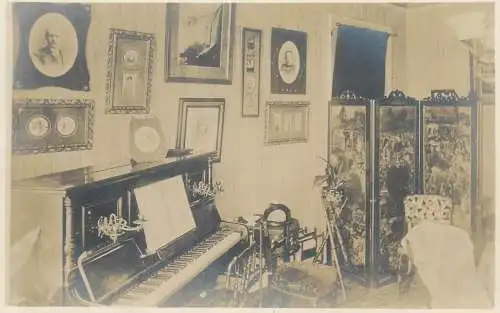 Music related photo postcard music room interior piano