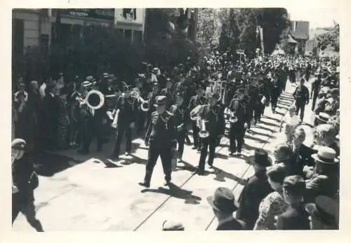 Switzerland military music band parade photo postcard