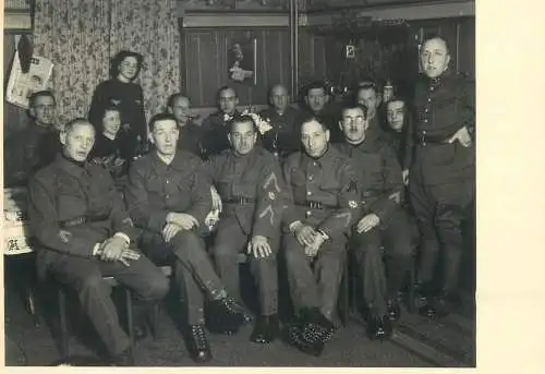 Swiss military event meeting uniforms Switzerland group photo postcard