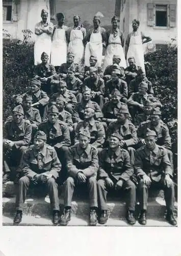 Swiss military group photo postcard