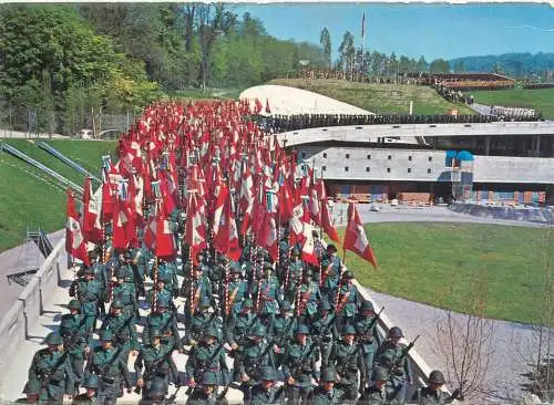 Exposition nationale suisse Lausanne 1964 le defile des etendards military parade