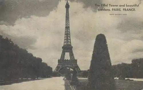 The Eiffel Tower and beautiful gardens Paris France