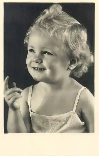 Children portrait vintage photo Postcard cute young girl beautiful smile