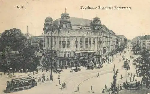 AK Berlin Potsdamer Platz mit Furstenhof tram