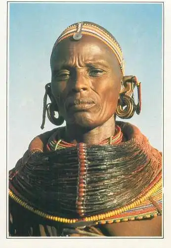 Postcard Kenya ethnic type Samburu woman typical costume