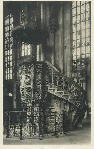 Austria Postcard Wien Stephanskirche Kanzel inner view