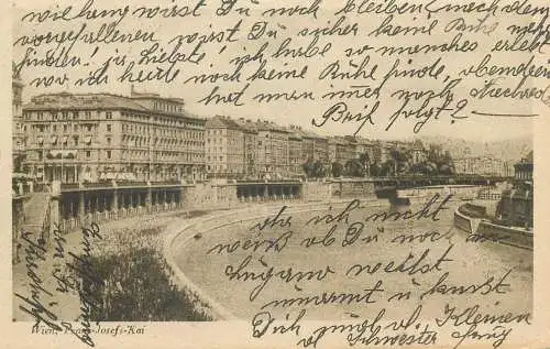 Post card Austria Wien Franz Josef's Kai