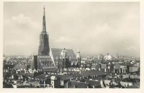 Post card Austria Wien Stephansdom aerial cityscape