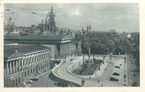Post card Austria Wien I Ringstrasse mit Parlament und Rathaus