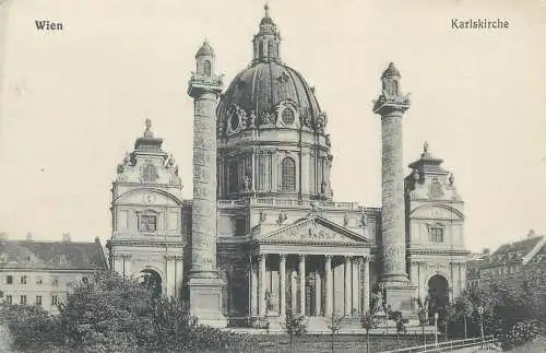Postcard Austria Wien Karlskirche