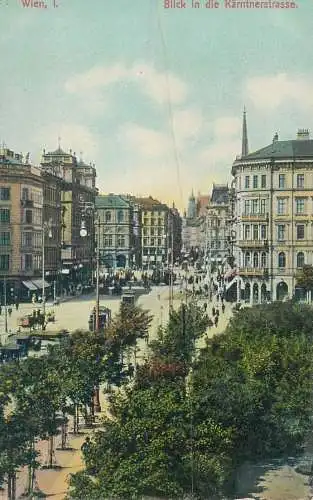 Postcard Austria Wien Blick in die Karntnerstrasse