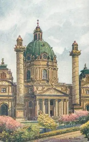 Postcard Austria Wien Karlskirche