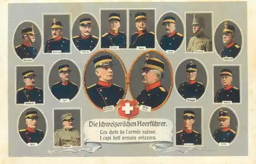 Switzerland military characters swiss army generals World War 1914/18