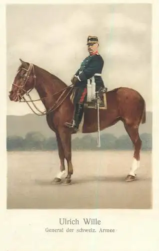 Switzerland military characters swiss army general Ulrich Wille cavalry horse & uniform