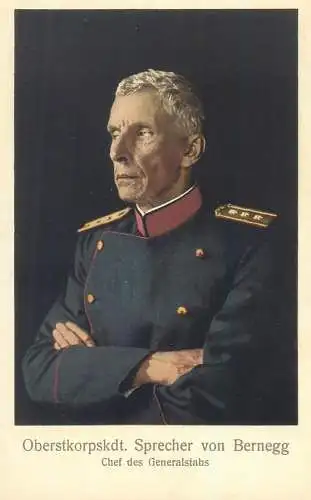 Switzerland military characters swiss army Oberst Sprecher von Bernegg chef des Generalstabes World War 1914-1918