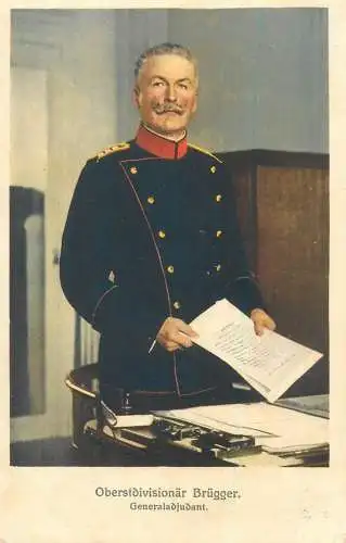 Swiss army Oberstdivisionar Friedrich Brugger general adjutant der Schweiz armee 1916 postcard