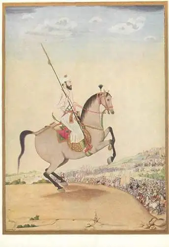Post card India general Sha'isteh Khan portrait Mihr Tschand illustration