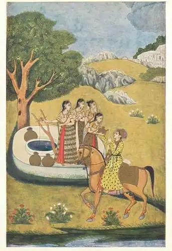 Post card India ethnic types and scenes Shahid and Wafa Mughal painting around 1700
