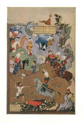 Postcard Alexander defeats Raja Fur of Kanuji historical battle illustration