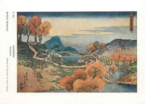 Postcard Autumn Kunisada illustration