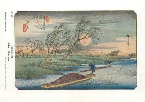 Post card Seba landscape moonrise Hiroshige illustration