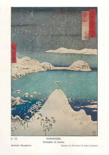 Postcard Shiaksu in snow Hiroshige illustration
