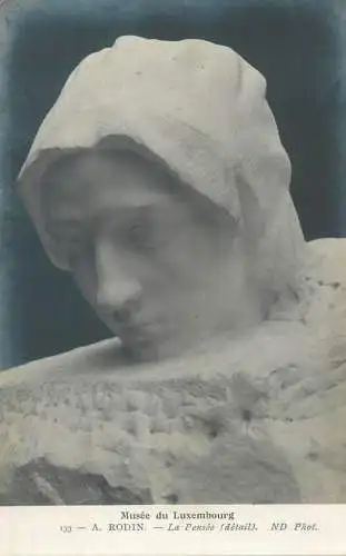 Fine arts Postcard La Pensee Auguste Rodin detail sculpture