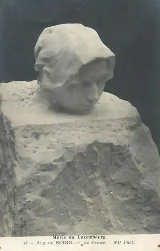 Fine arts Postcard La Pensee Auguste Rodin sculpture